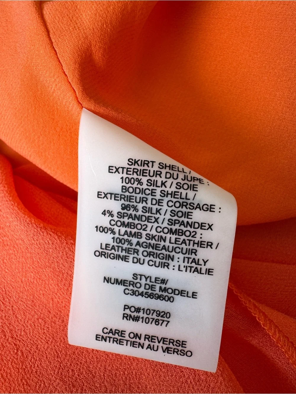 Alice+Olivia by Stacey Bendet Leather Waist Soft Orange Maxi Dress/ Gown/6/NWT - Picture 17 of 17